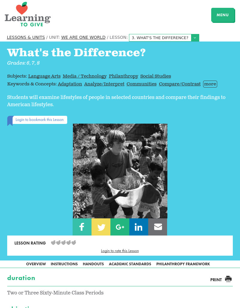 What's the Difference? Lesson Plan