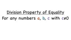 What's the Division Property of Equality? Instructional Video