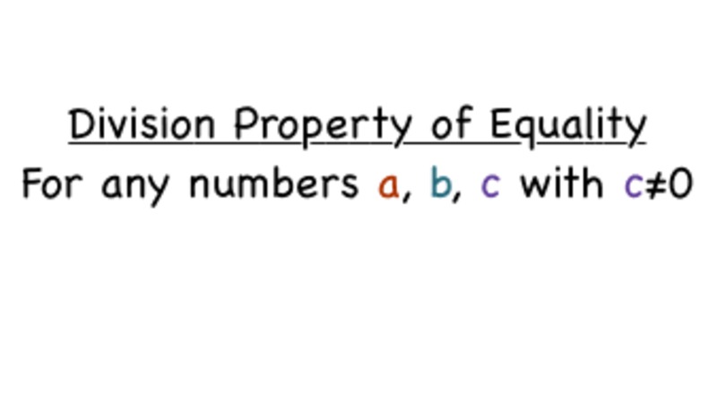 What's the Division Property of Equality? Instructional Video
