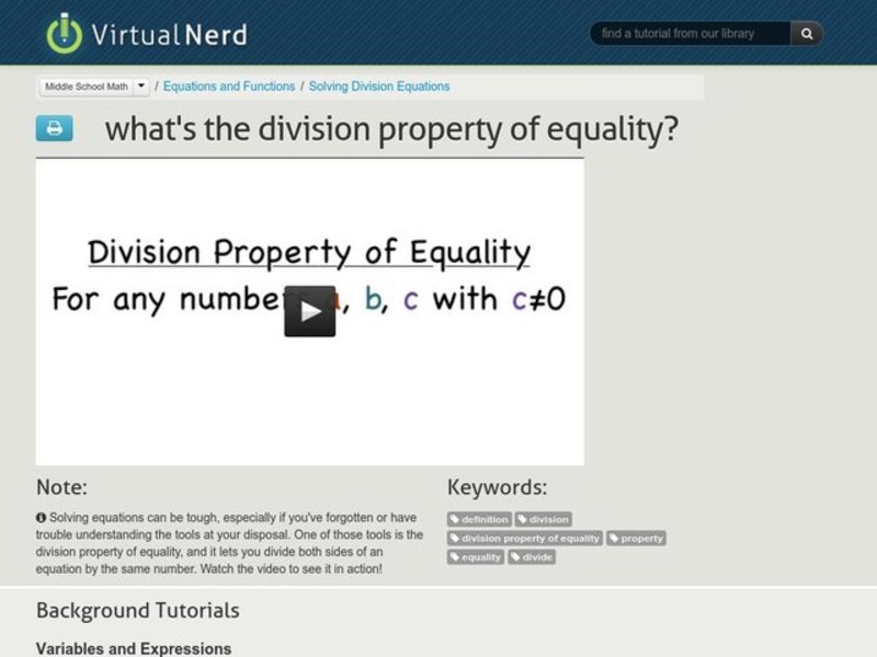 What's the Division Property of Equality? Instructional Video