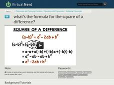 What's the Formula for the Square of a Difference? Instructional Video