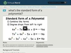 What's the Standard Form of a Polynomial? Instructional Video