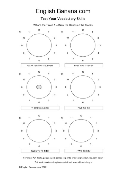 What's The Time? Worksheet
