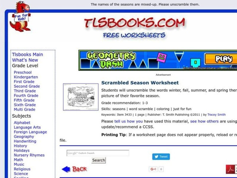 What's Your Favorite Season? Worksheet