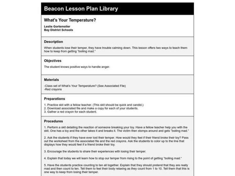 What's Your Temperature? Lesson Plan