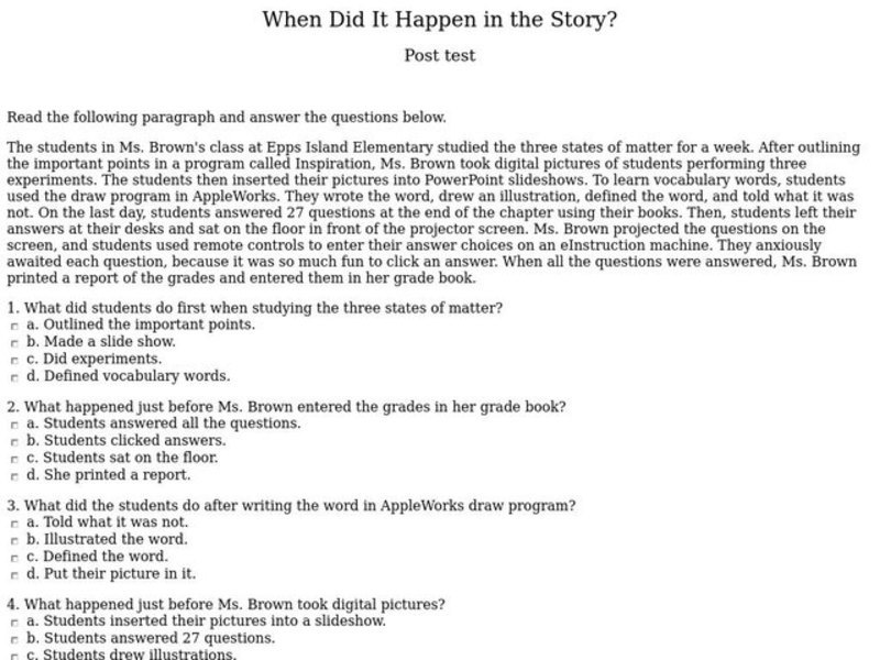 When Did It Happen in the Story? Interactive
