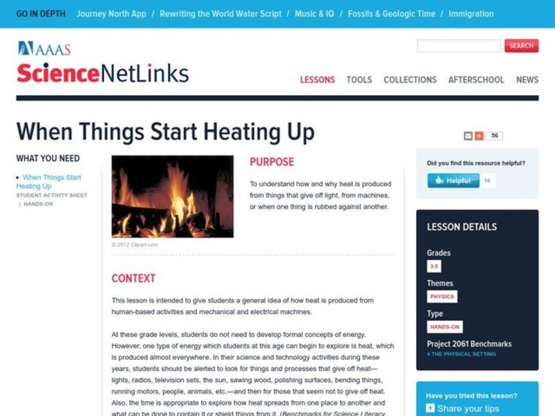 When Things Start Heating Up Lesson Plan