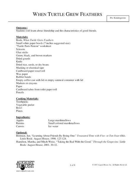 When Turtle Grew Feathers Lesson Plan