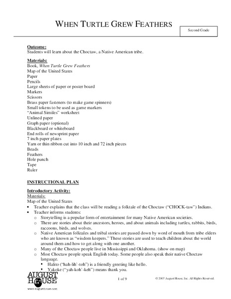 When Turtle Grew Feathers Lesson Plan