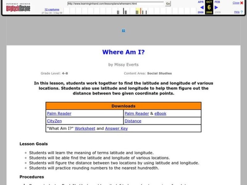 Where Am I? Lesson Plan