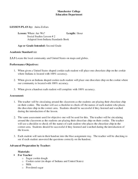 Where Are We? Lesson Plan