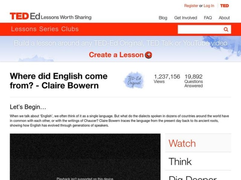 Where Did English Come From? Instructional Video