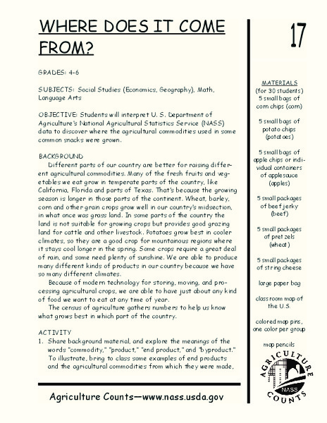 Where Does It Come from? Lesson Plan