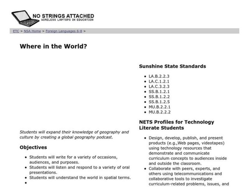 Where in the World? Lesson Plan