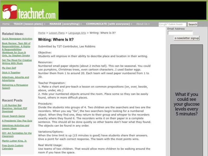 Where Is It? Lesson Plan