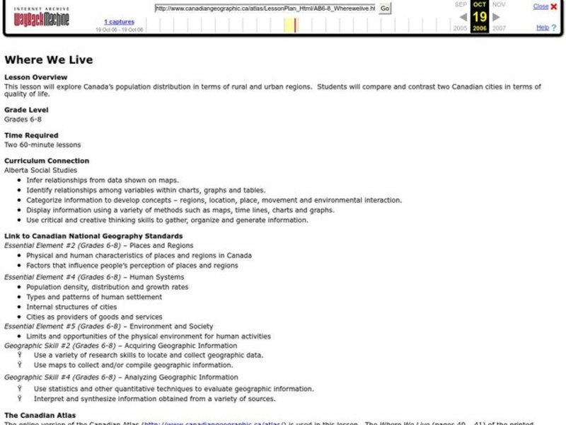 Where We Live Lesson Plan