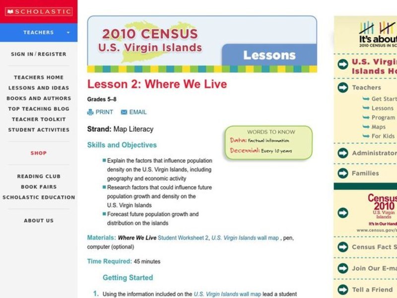 Where We Live Lesson Plan
