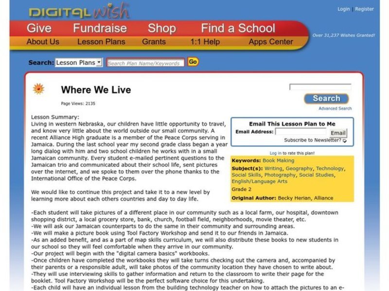 Where We Live Lesson Plan