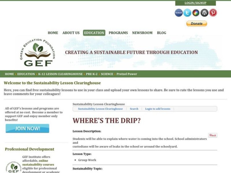 Where's the Drip? Lesson Plan