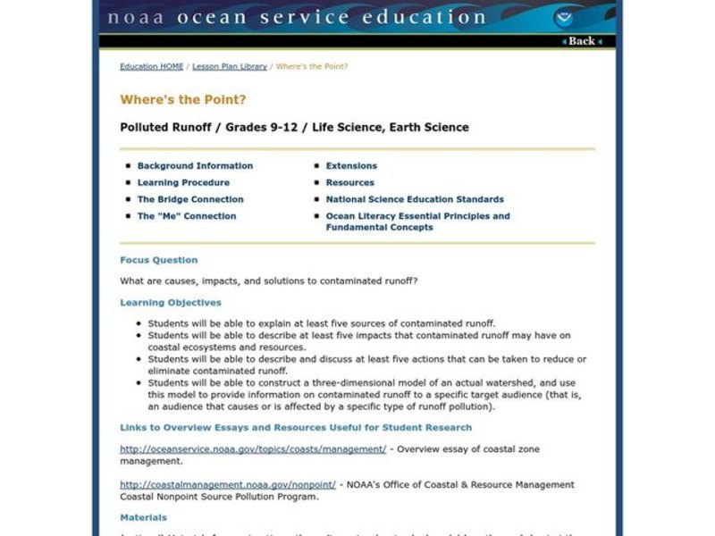 Where's the Point? Lesson Plan
