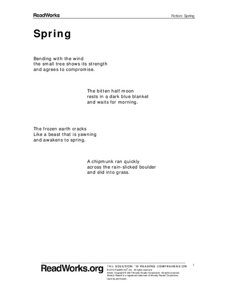 Spring Worksheet