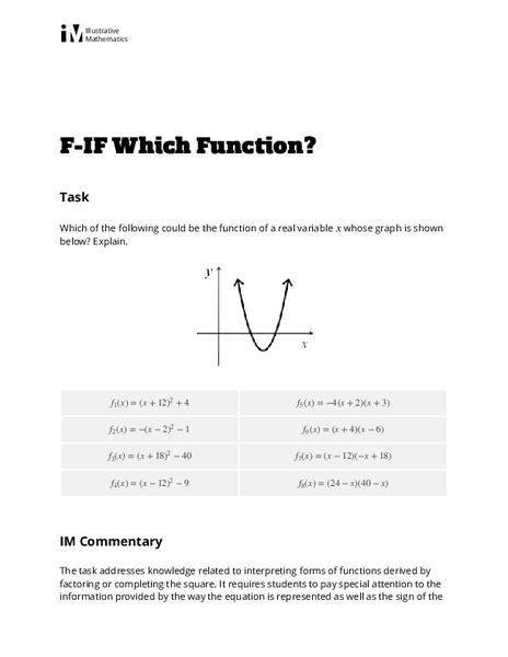 Which Function? Activity