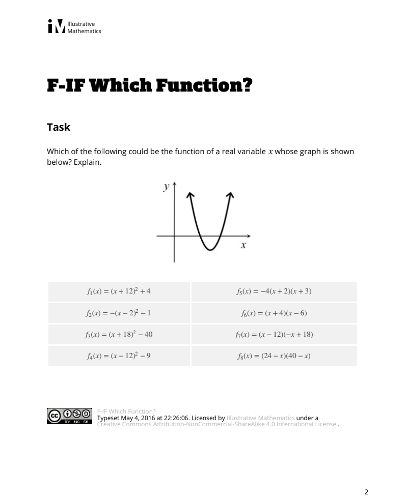 Which Function? Assessment
