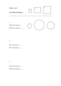 Which is the biggest? Worksheet