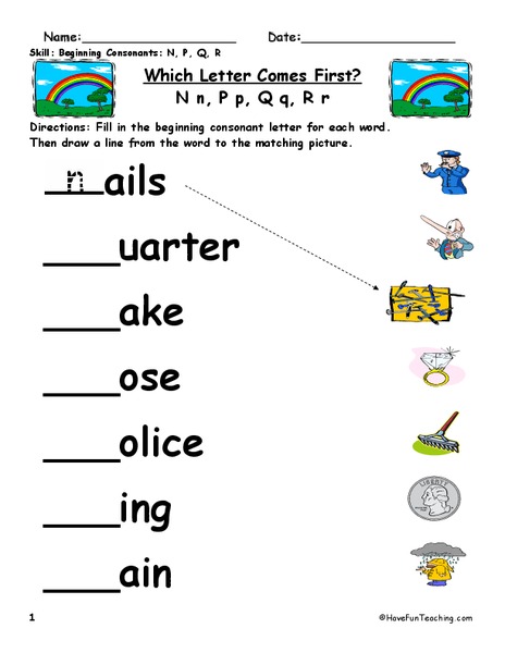 Which Letter Comes First? Lesson Plan