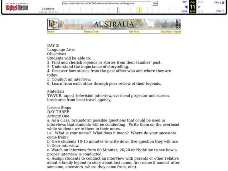 Australia Lesson Plan