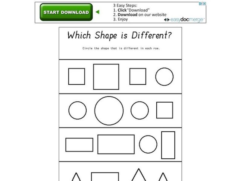 Which Shape Is Different? Worksheet