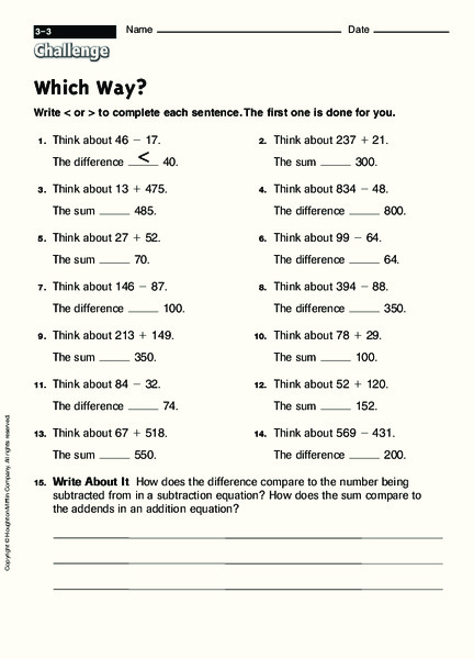 Which way? Worksheet