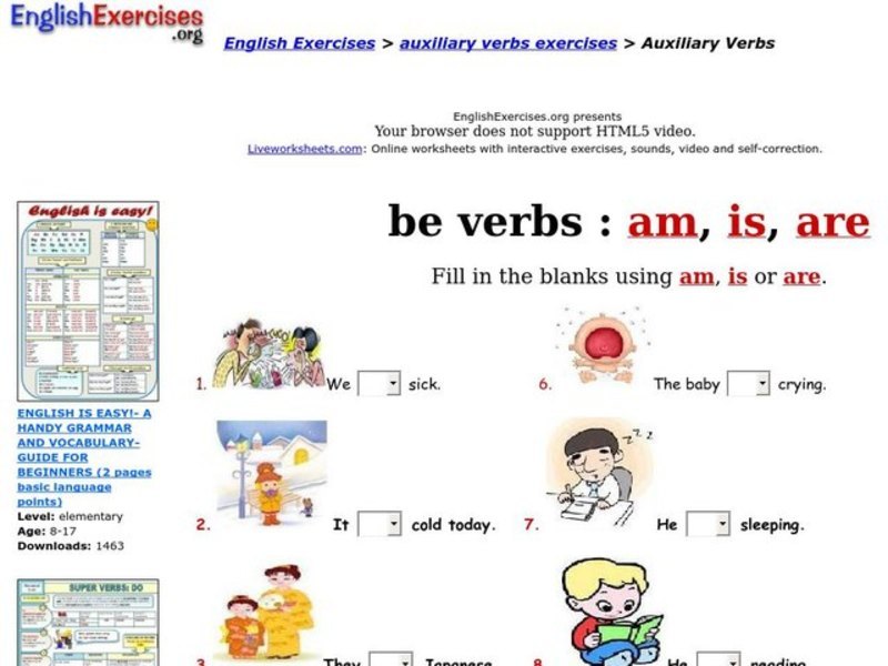 Auxiliary Verbs Interactive