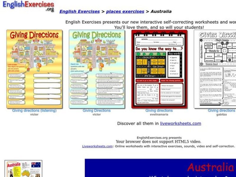 Australia          Worksheet