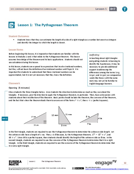 The Pythagorean Theorem Lesson Plan
