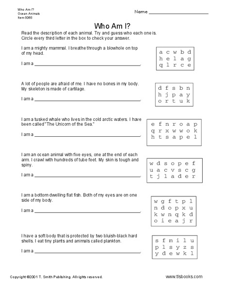 Who Am I? Worksheet