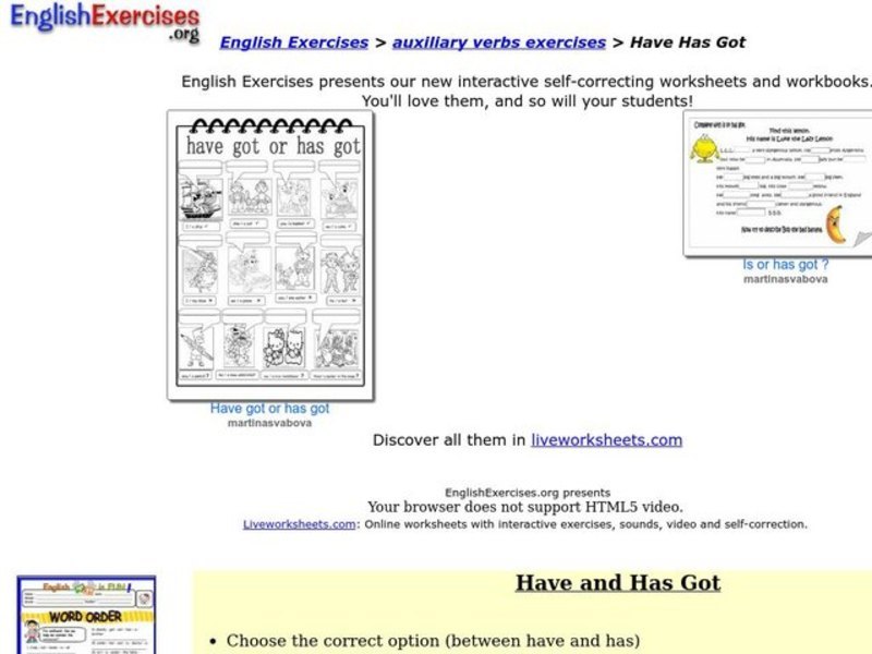 Auxiliary Verbs Exercises Interactive