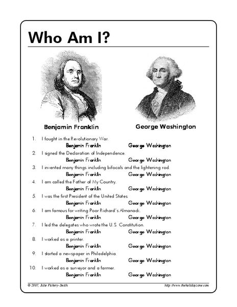 Who Am I? Worksheet