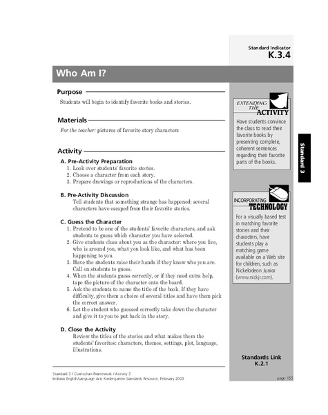 Who Am I? Lesson Plan