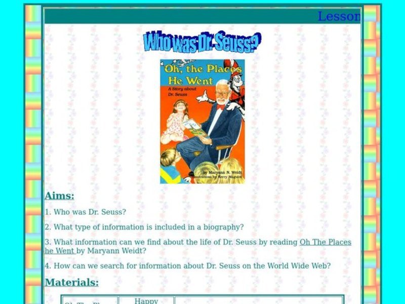 Who is Dr. Seuss? Lesson Plan