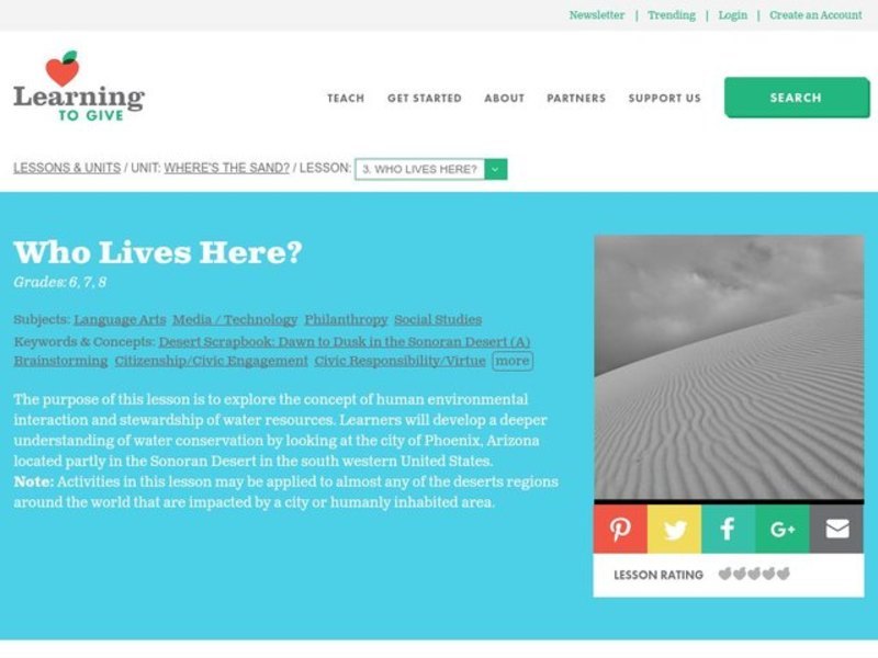 Who Lives Here? Lesson Plan