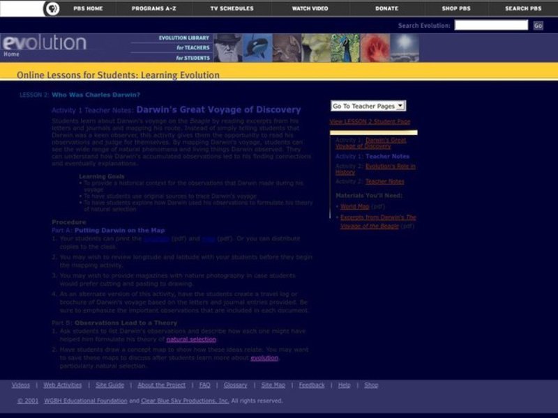 Who Was Charles Darwin? Lesson Plan