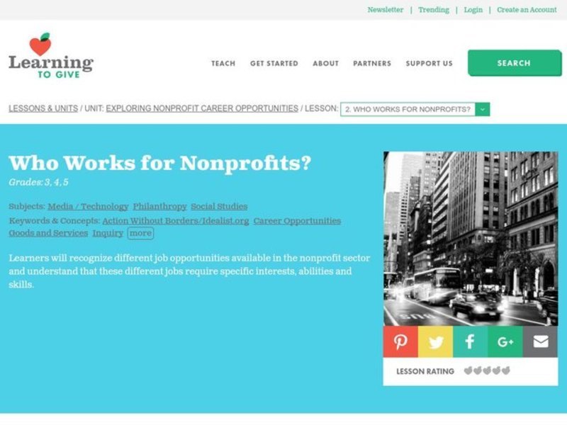 Who Works for Nonprofits? Lesson Plan