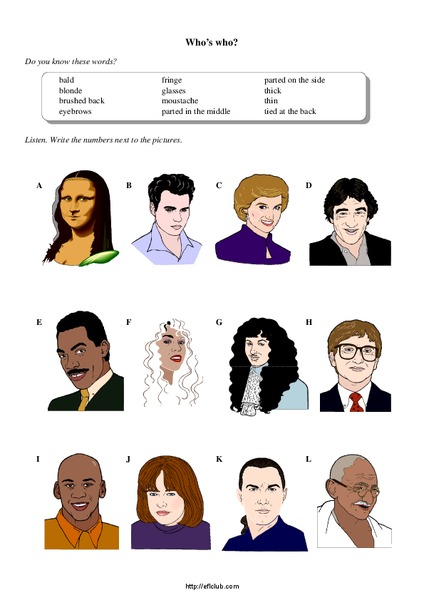 Who's Who? Worksheet