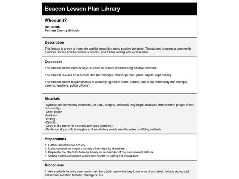 Whodunit? Lesson Plan