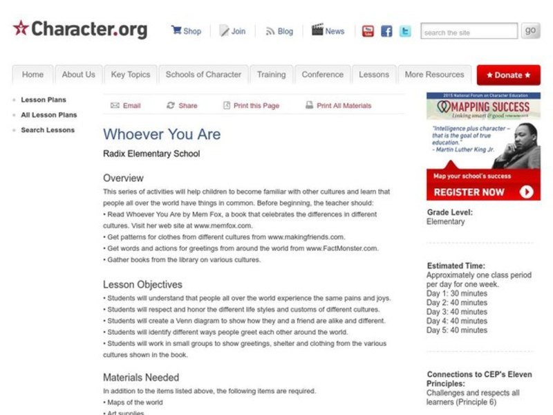 Whoever You Are Lesson Plan