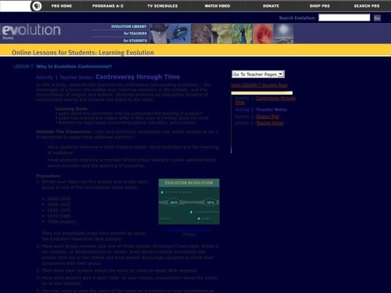 Why is Evolution Controversial? Lesson Plan