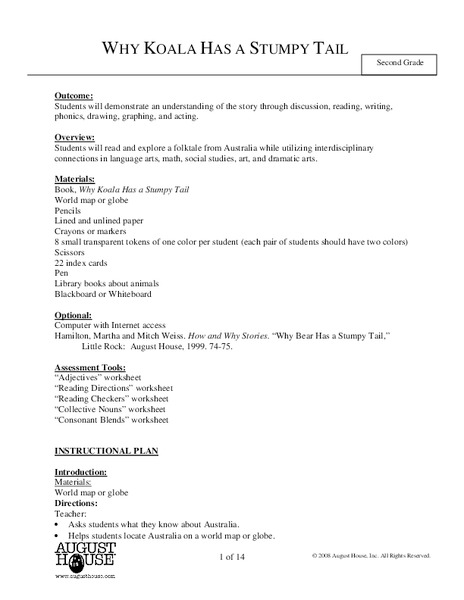 Why Koala Has a Stumpy Tail Lesson Plan