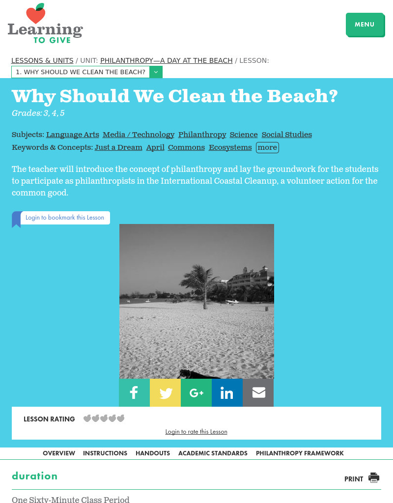 Why Should We Clean The Beach? Lesson Plan