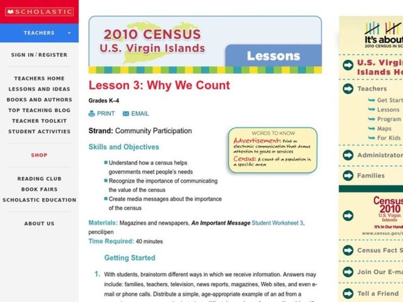 Why We Count Lesson Plan